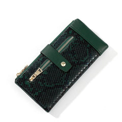 Women Zipper Clutch Purse Serpentine Long Card Bags Wallets Mobile Phone Bag