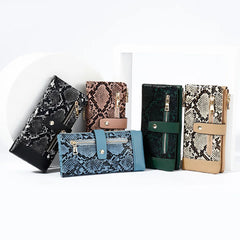 Women Zipper Clutch Purse Serpentine Long Card Bags Wallets Mobile Phone Bag