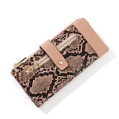 Women Zipper Clutch Purse Serpentine Long Card Bags Wallets Mobile Phone Bag