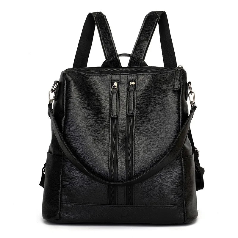 Women Casual Travel Backpack Large Capacity Leather Shoulder Bag