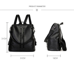 Women Casual Travel Backpack Large Capacity Leather Shoulder Bag