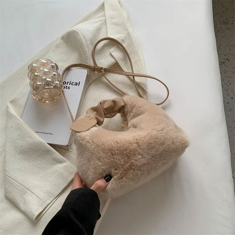 Faux Fur Small Crossbody Bag Casual Tote