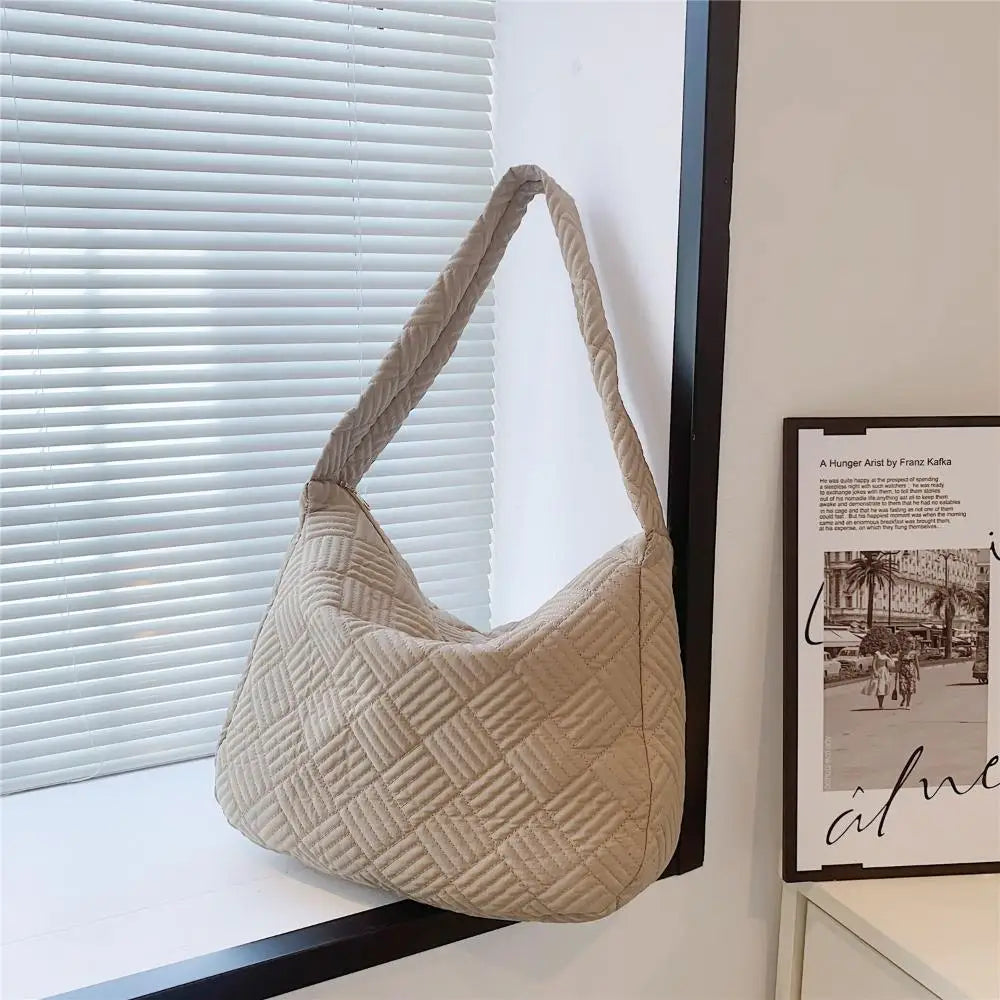 Women Cotton Padded Winter Tote Shoulder Bag