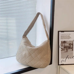 Women Cotton Padded Winter Tote Shoulder Bag