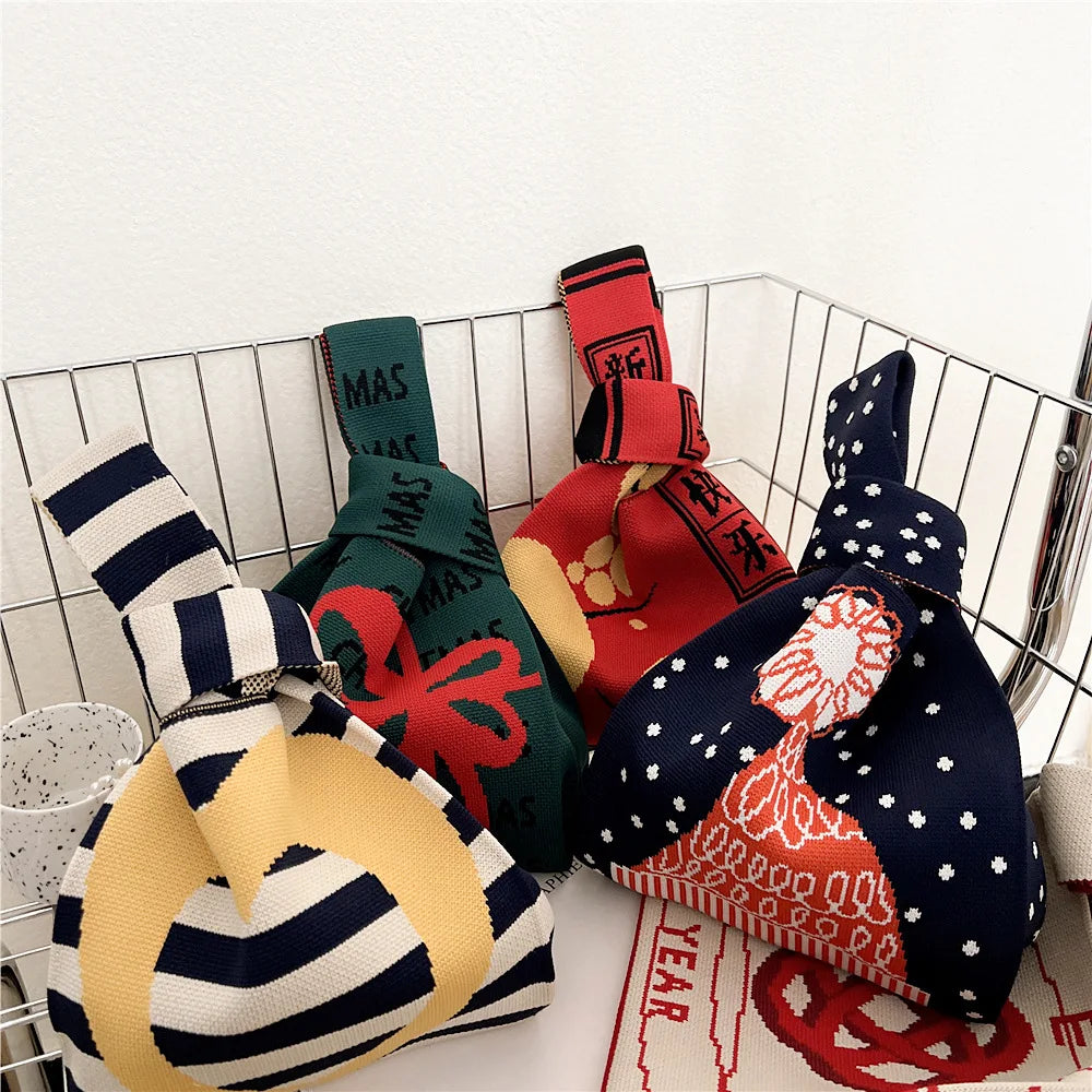 Chinese Style Knitting Handbag Autumn Winter Summer Shoulder Bag
