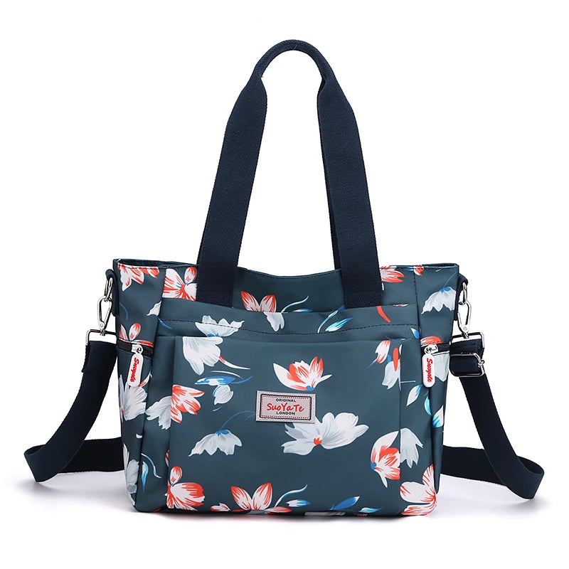 Floral Nylon Shoulder Crossbody Bag Messenger Satchel Tote Purse