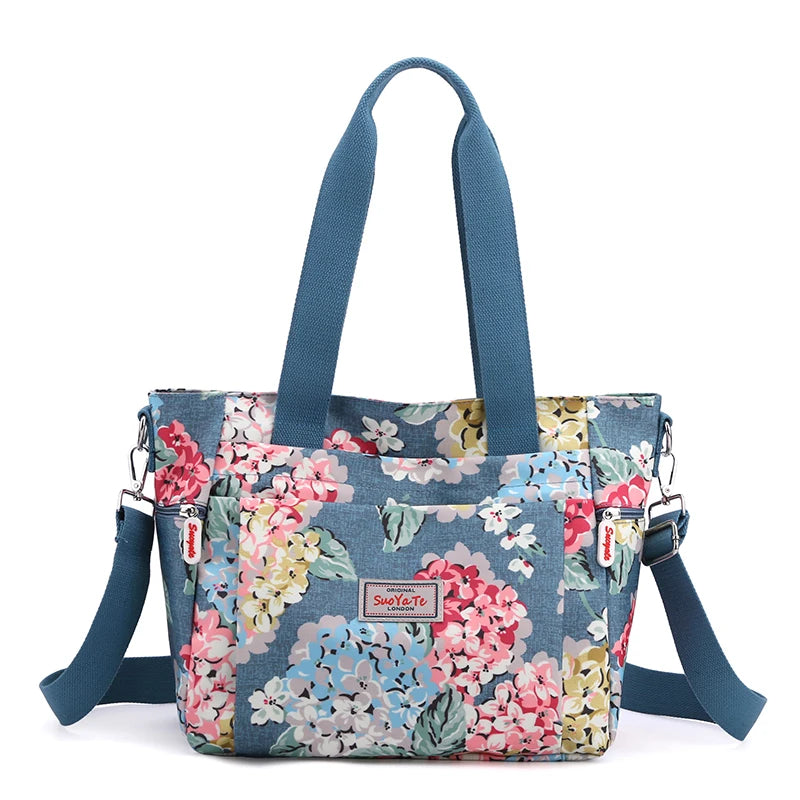 Floral Nylon Shoulder Crossbody Bag Messenger Satchel Tote Purse