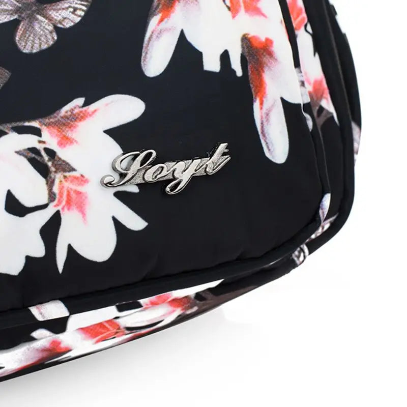 Floral Nylon Shoulder Crossbody Bag Zipper Messenger Satchel Tote Purse