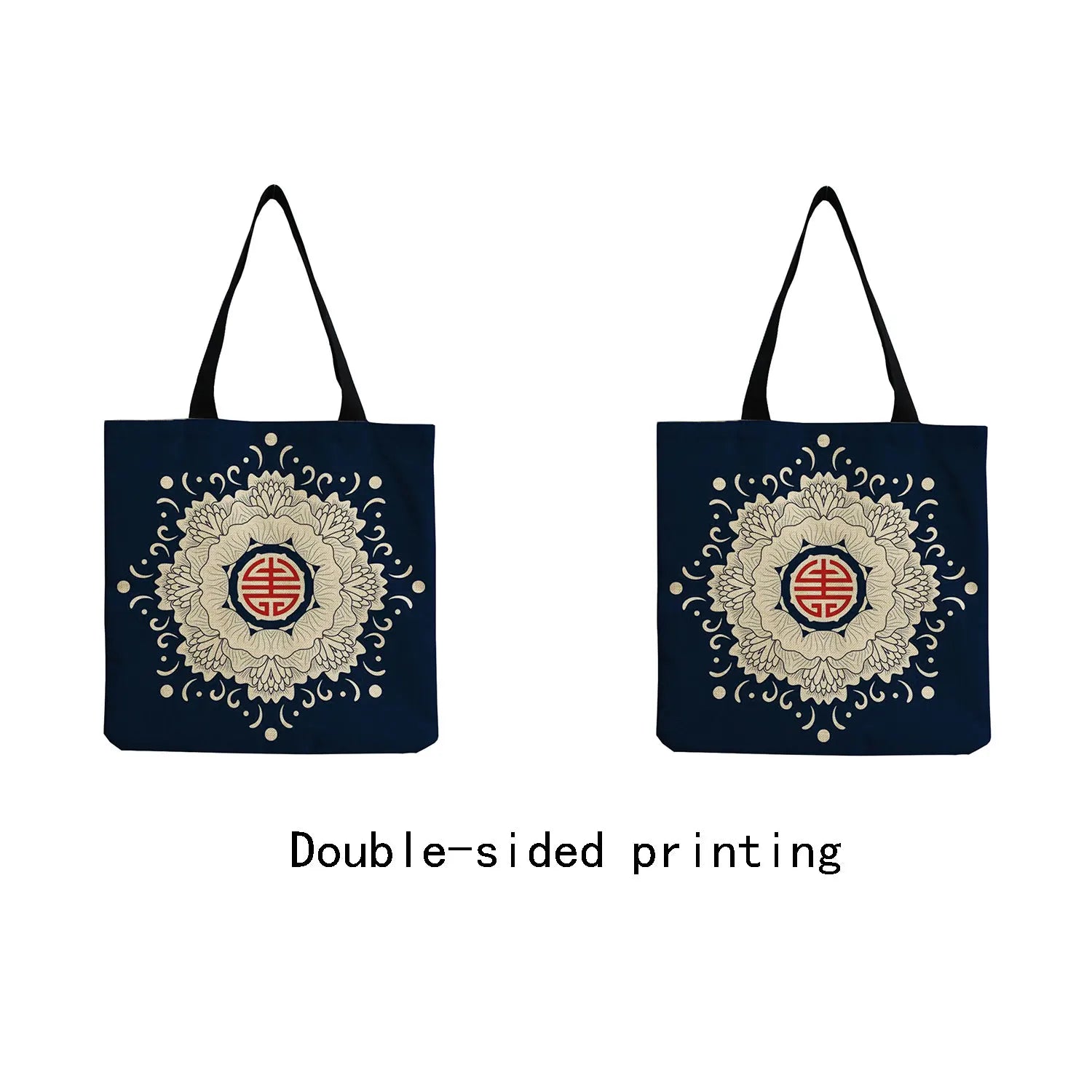 Floral Porcelain Geometric Abstract Pattern Shoulder Bag