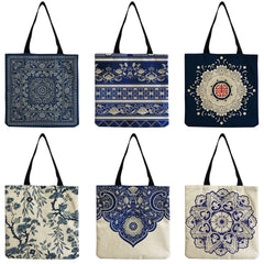 Floral Porcelain Geometric Abstract Pattern Shoulder Bag