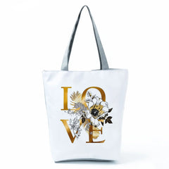 Flower Floral Love Tote Art Ladies Travel Handbag