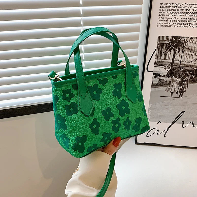 Women Flower Shoulder Bag Female Casual Crossbody Bag Printing Portable Bag