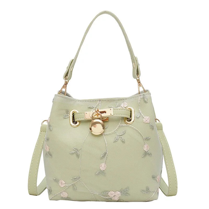 Women Flowers Embroidery Handbag Crossbody Bag Shoulder Bag