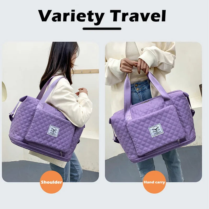 Women Foldable Gym Shoulder Bag Waterproof Duffle Bag