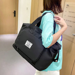 Women Foldable Large Capacity Travel Wet Dry Separation Shoulder Bag