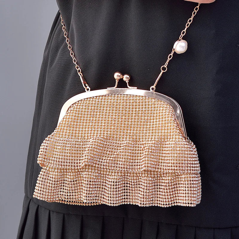 Fringe Banquet Handbags Diamond-Studded Tassel Evening Bags Women Wedding D