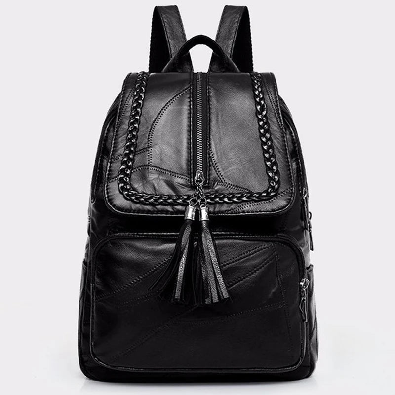 Waterproof Leather Backpack School Bag for Women Travel Shoulder Bag