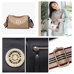 Metal Lock Women Leather Handbag