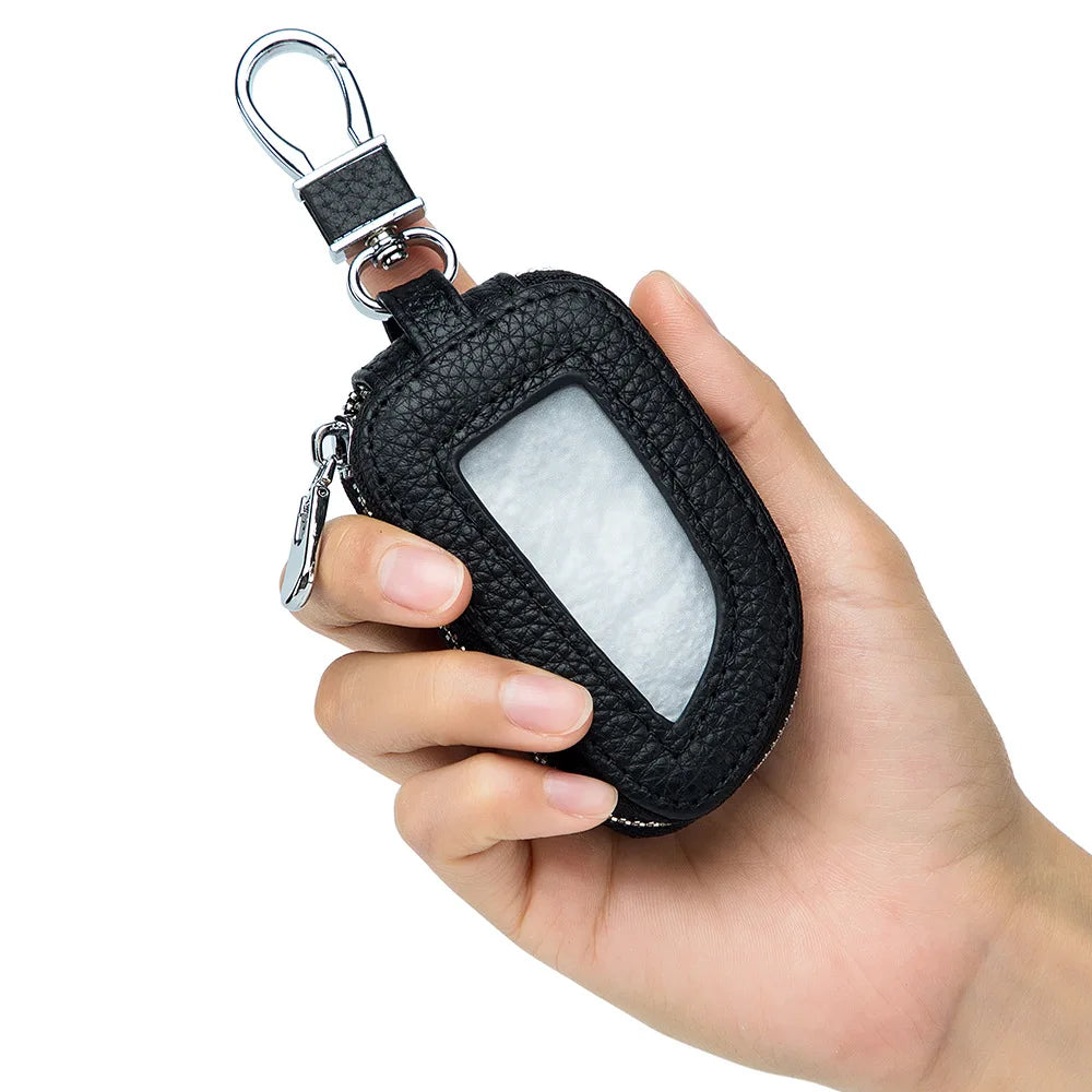 Leather Key Wallets Zipper Car Key Bag Large Capacity Key Case