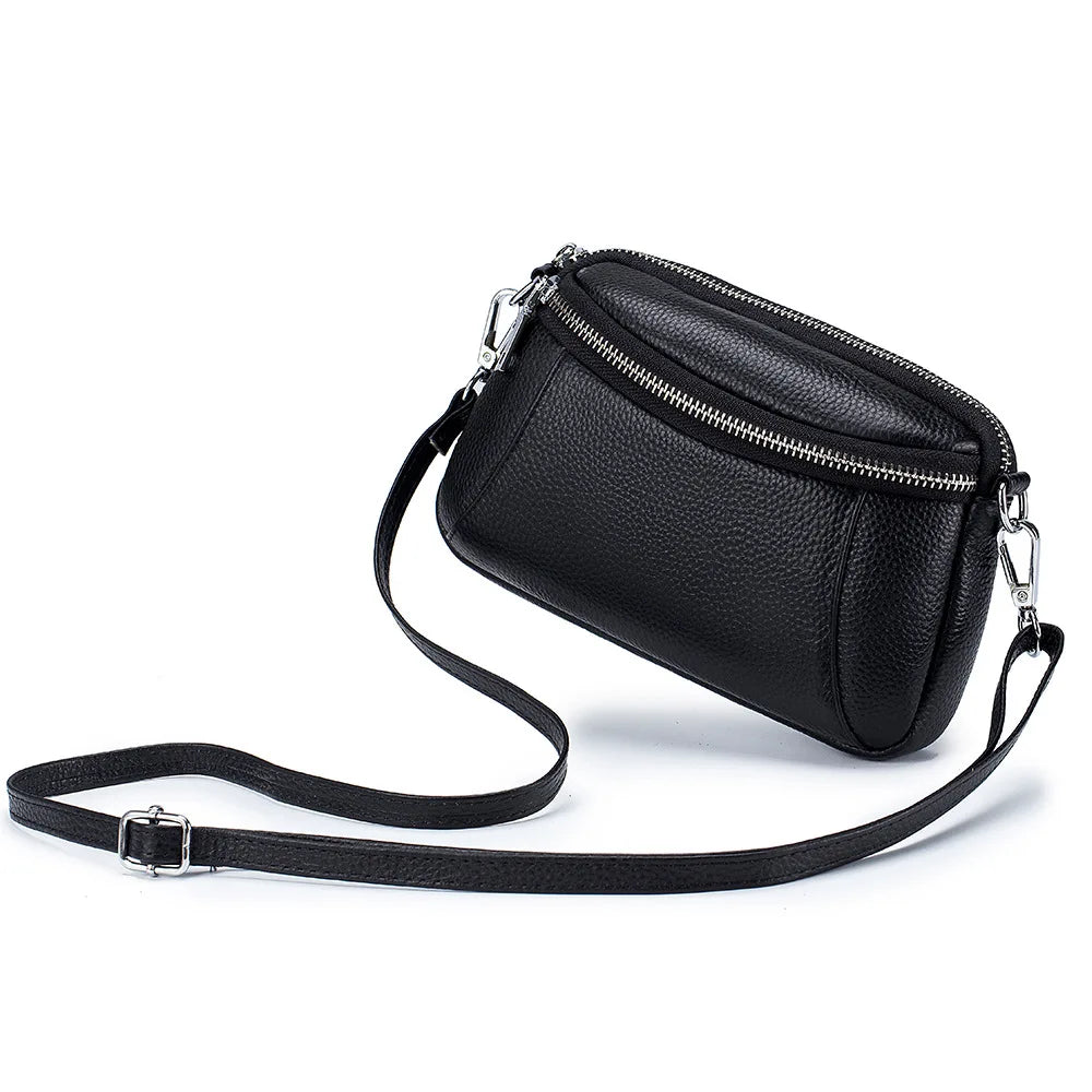 Women Leather Mobile Phone Bag Ladies Shoulder Bag Large Capacity Soft Mini