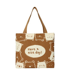 Canvas Shoulder Bag Large Capacity Work School Handbag