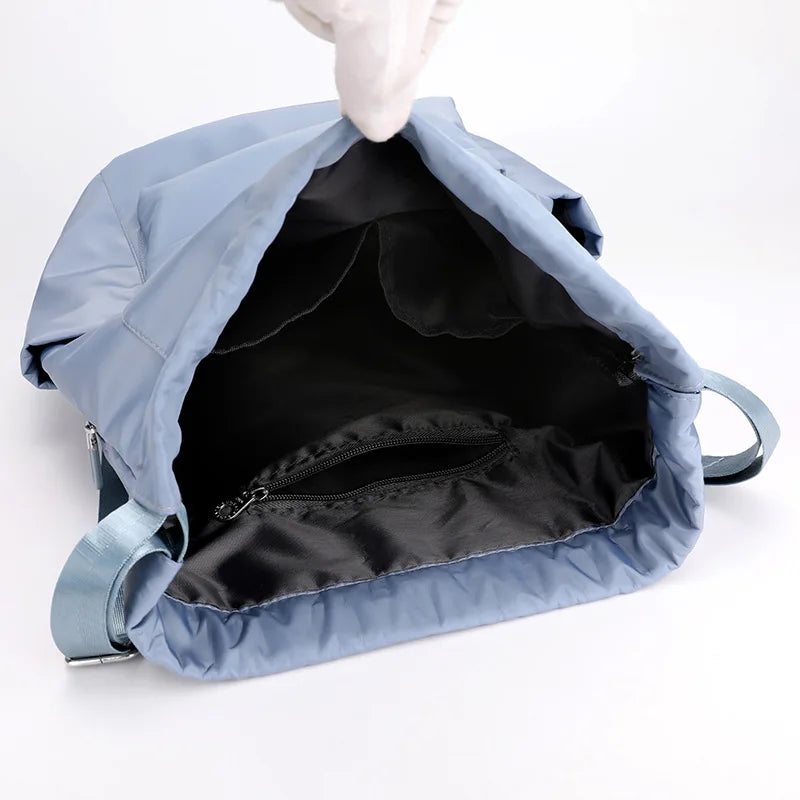 Foldable Oxford Cloth Backpack Crossbody Tote Handbag