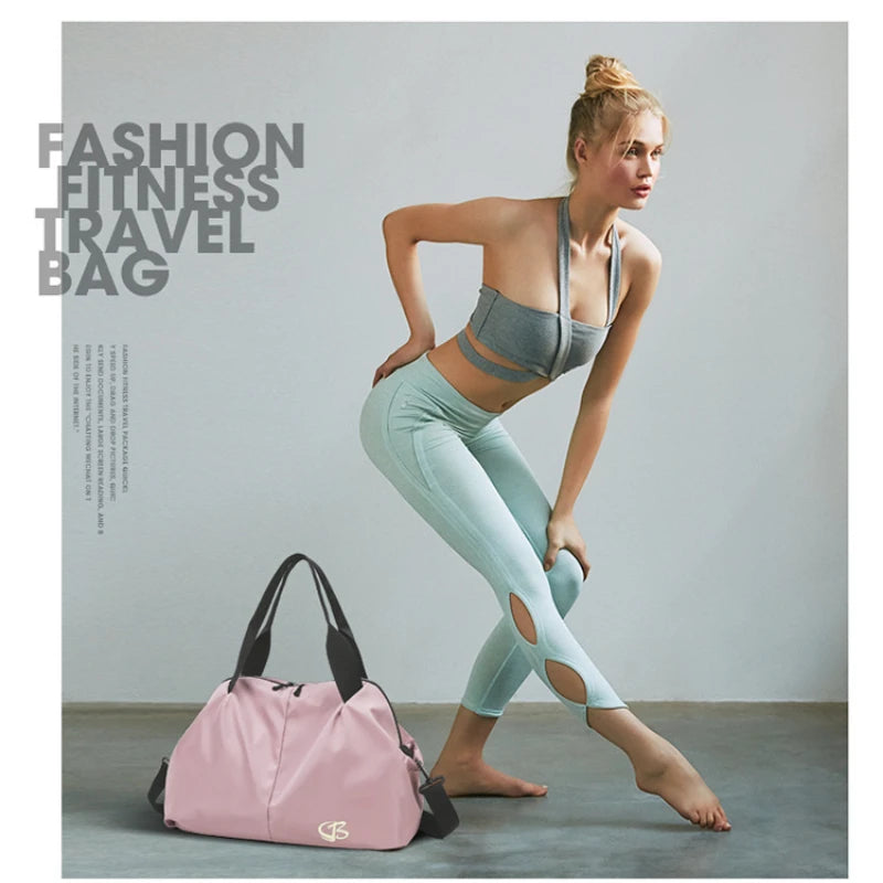 Women Gym Bag Yoga Sports Bags Nylon Waterproof Luggage Bag