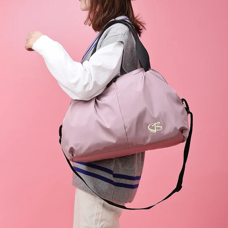 Women Gym Bag Yoga Sports Bags Nylon Waterproof Luggage Bag