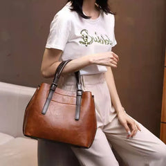 Vintage Red Shoulder Bag Soft PU Leather Totes Designers