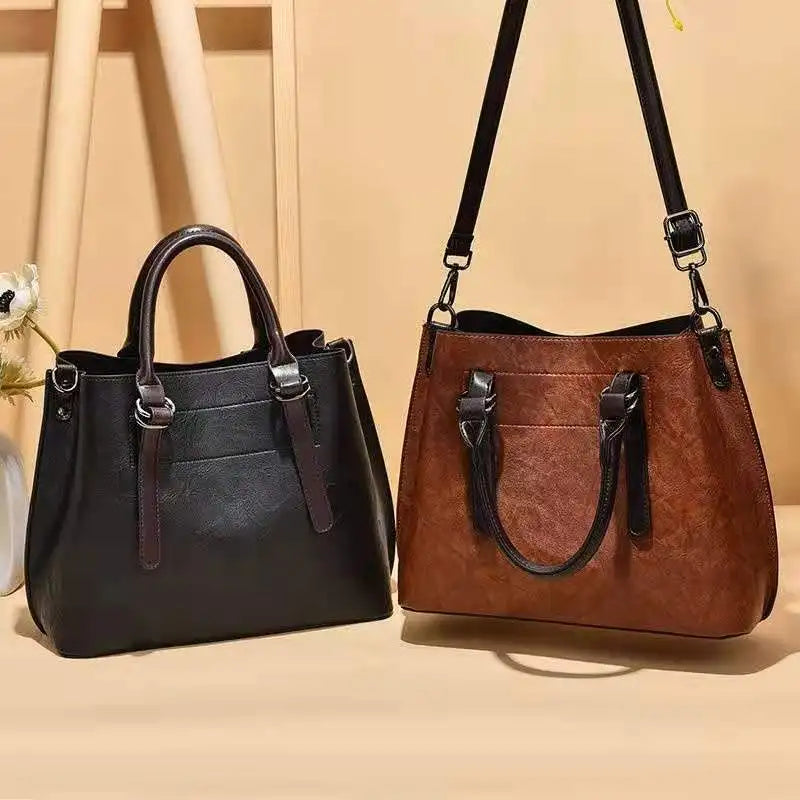 Vintage Red Shoulder Bag Soft PU Leather Totes Designers