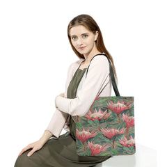 Flower Plant Print Eco Reusable Shoulder Bag Large Capacity Tote