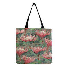 Flower Plant Print Eco Reusable Shoulder Bag Large Capacity Tote