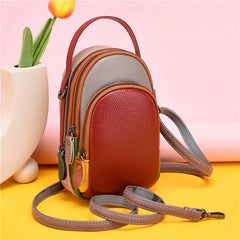 Women Leather Shoulder Bag Mini Mobile Phone Wallet