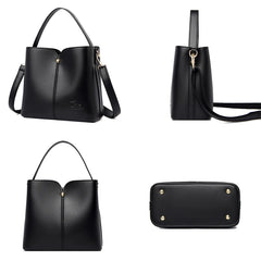 Soft Leather Bucket Tote Bag for Women