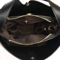 Soft Leather Bucket Tote Bag for Women