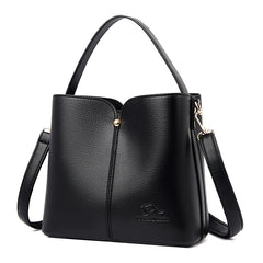 Soft Leather Bucket Tote Bag for Women