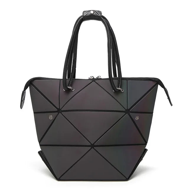 Luminous Geometric Fold Over Shoulder Bag for Women