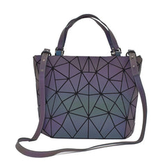 Luminous Geometric Bucket Bag Set with Shoulder Bag