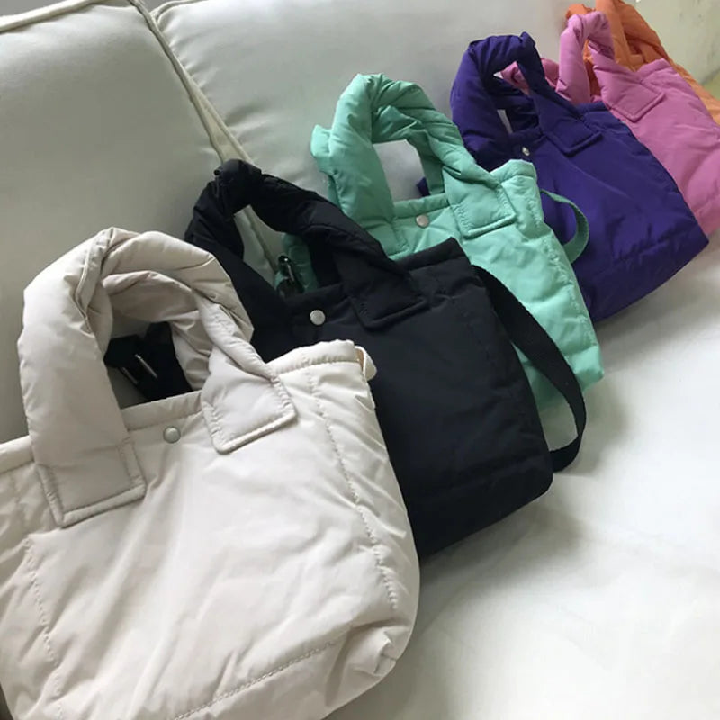 Women Handbag Mini Bag Down Cotton Single Shoulder Messenger Bag Small Tote Bag