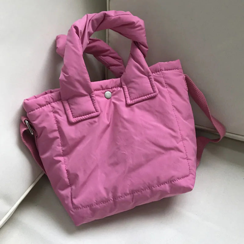 Women Handbag Mini Bag Down Cotton Single Shoulder Messenger Bag Small Tote Bag