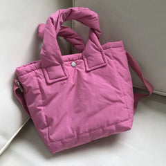 Women Handbag Mini Bag Down Cotton Single Shoulder Messenger Bag Small Tote Bag