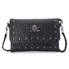 Gothic Skull Rivet Handbag Chain Crossbody Shoulder Bag