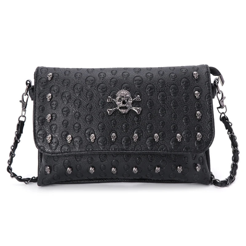 Rivet Skull Gothic Crossbody Shoulder Bag