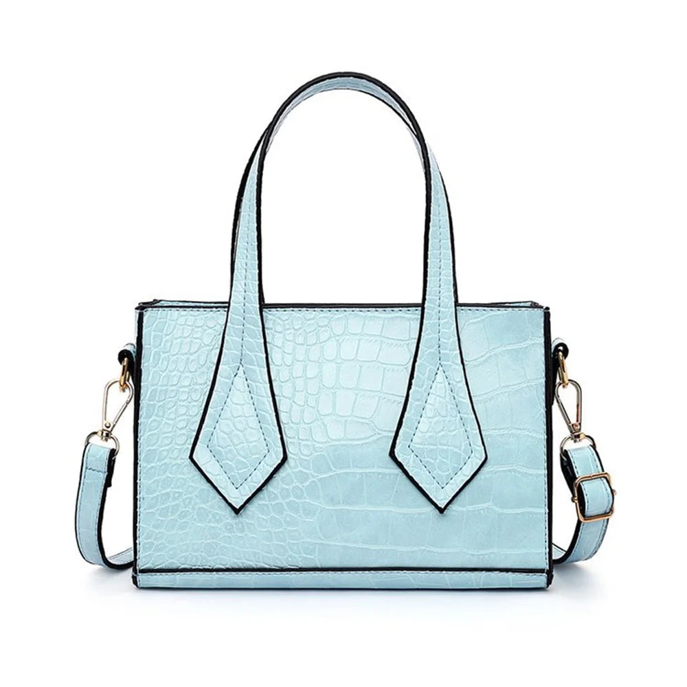 Women Stone Pattern Shoulder Bag Small Crossbody Top Handle Handbag