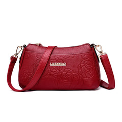 Small Leather Crossbody Messenger Bag for Women