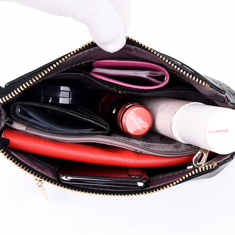 Small Leather Crossbody Messenger Bag for Women