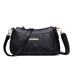 Small Leather Crossbody Messenger Bag for Women