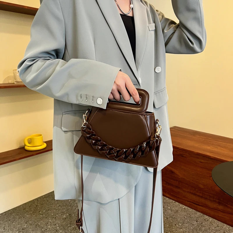 Vintage Square Handle Clutches Small Hand Bag Women Crossbody Bag