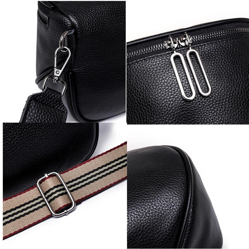 Leather Women's Handbag Diamonds Cowhide Shoulder Bag