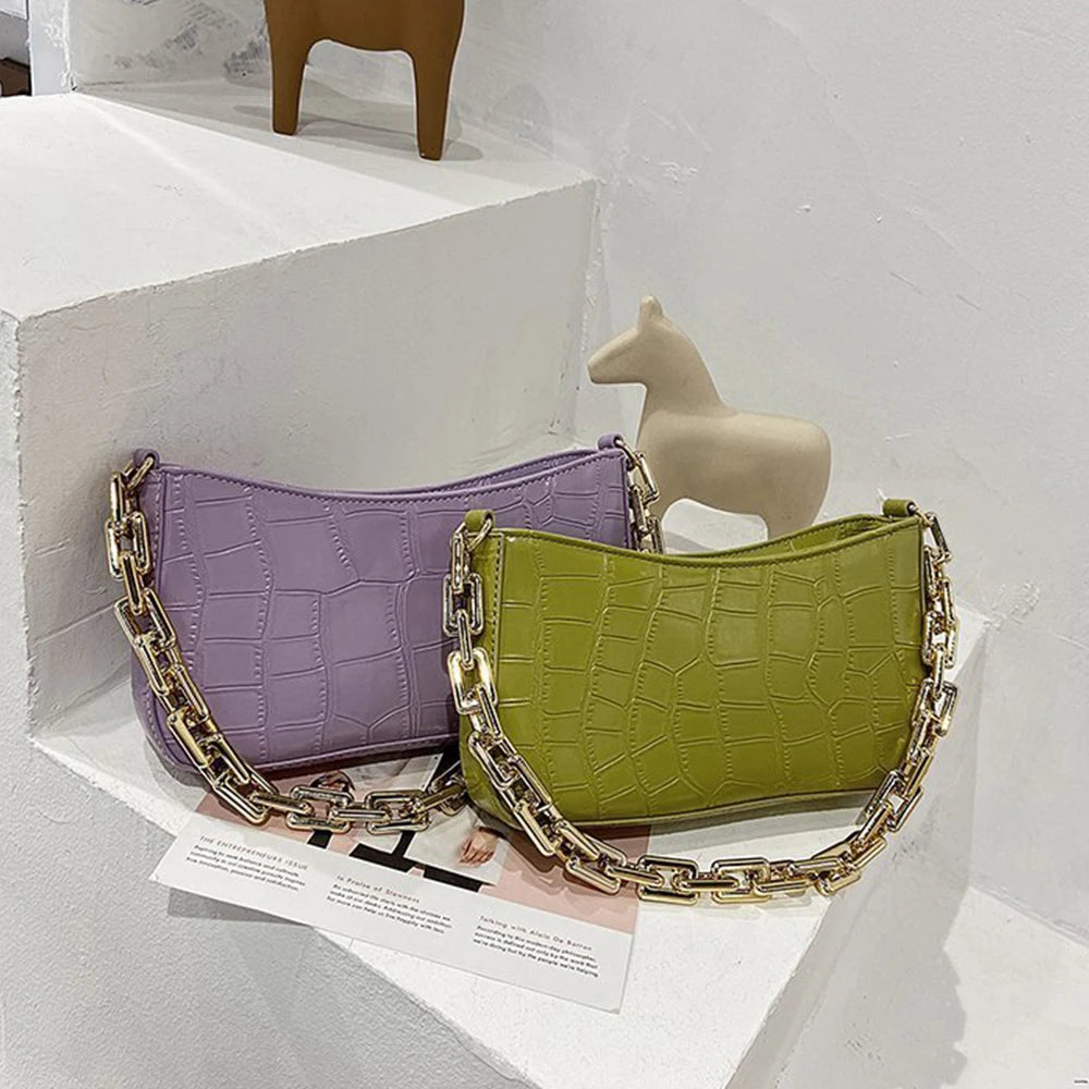 Crocodile Pattern Shoulder Bag Crossbody Purses